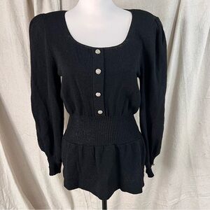 Vintage Mike Korwin Black / Silver Beaded 80"s Sweater Dress Size (S) See Below